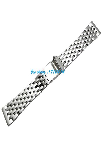 

jawoder watchband 22mm full polished stainless steel watch band strap bracelet accessories silver adapter for navitimer montbrilla4386524, Black;brown