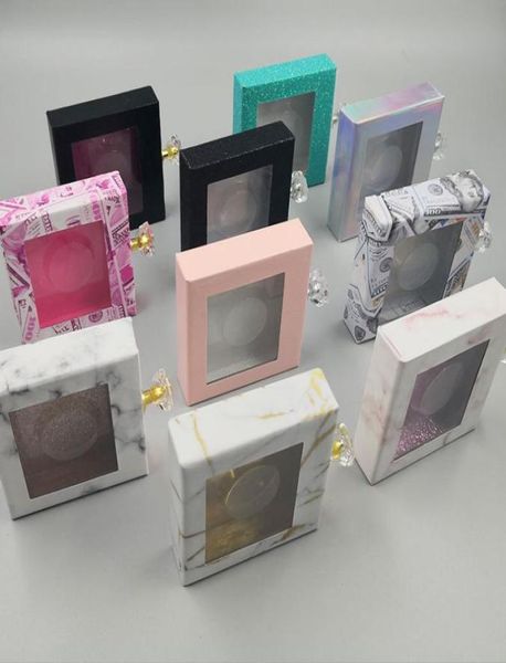 

crystal handle square lash box false eyelash packaging box fake 3d mink lashes boxes empty diamond magnetic case rra32873568675