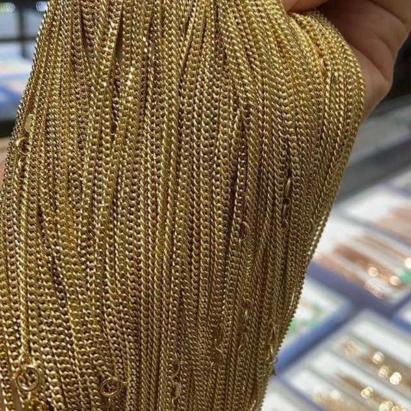 

xinfly hollow miami cuban chains solid gold 14k necklace men women 1.9mm, Silver