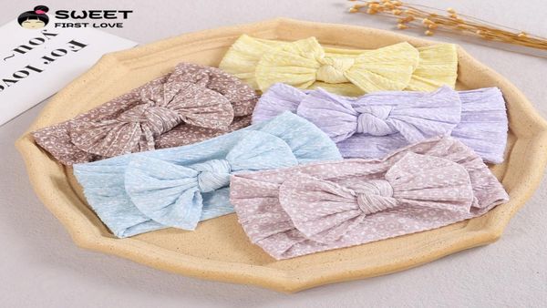 

floral printed bowknot baby girlsturban headband kids hair accessories for newborn nylon elastic fashion headwear1341511, Slivery;white
