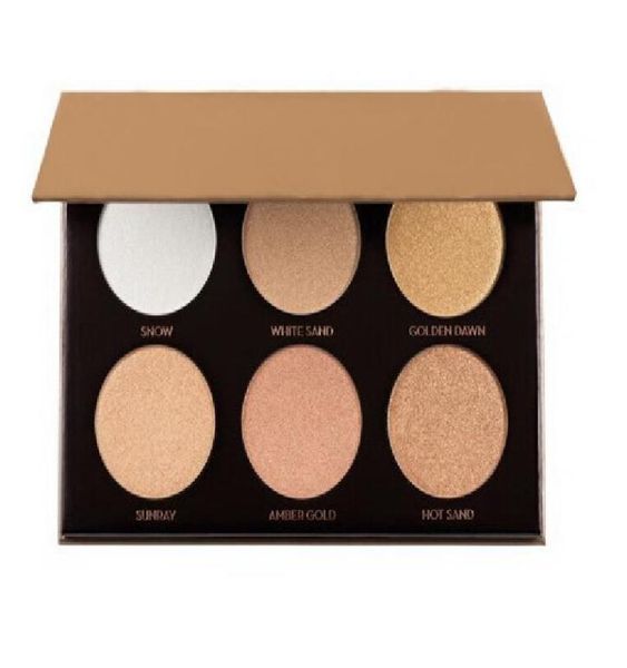 

epacket new makeup gold box 6 color bronzers highlighter powder makeup kit7157057