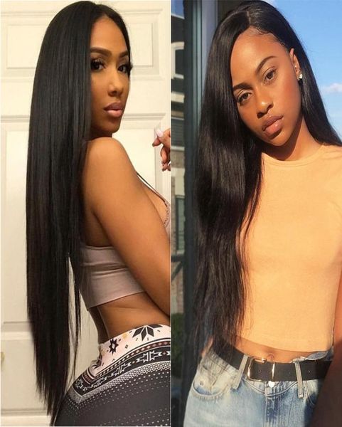 

lace front human hair wigs brazilian straight human hair wigs for black women preplucked lace front wig7769447