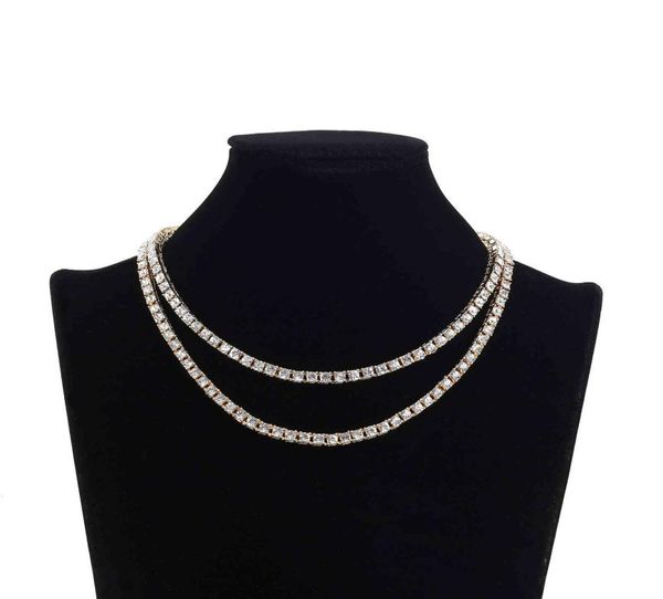 

5mm alloy diamond tennis chain ladies hip hop jewelry single row chain hip hop tennis chain pendant retro embellishment pendan9747404, Black