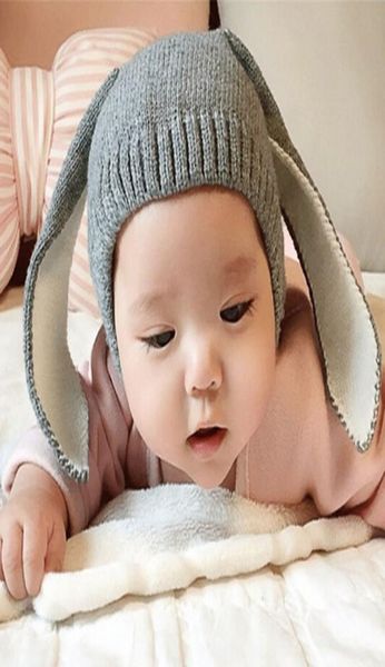

autumn winter toddler infant knitted baby hat adorable rabbit long ear hat baby bunny beanie cap po props6497406, Yellow