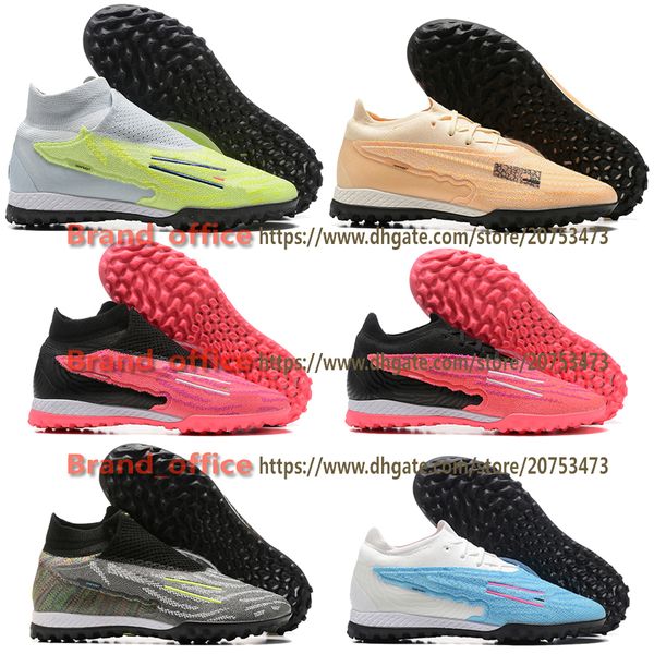 

soccer quality gift bag boots phantom gx elite df tf mens low and high ankle turf soccer cleats phantom link neymar acc ghost football shoes, Black