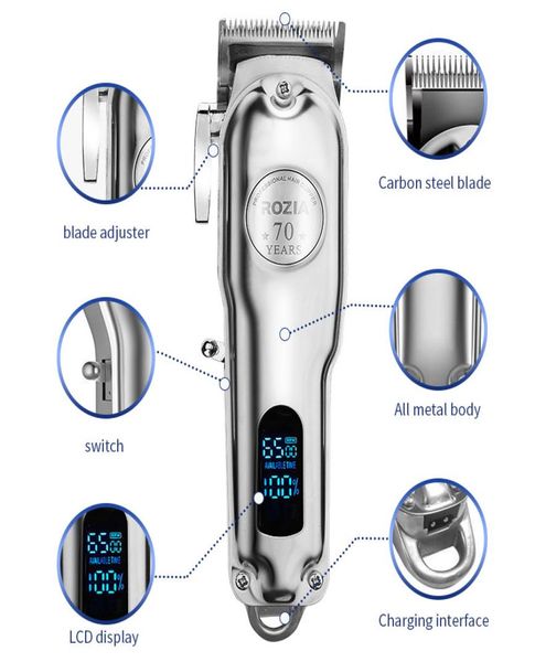 

alprofessional salon senior clipper classic metal body salon lcd display 70 year all metal barber hair clipper trimmer7212886