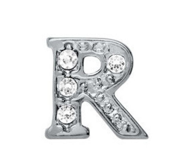 

20pcslot diy alloy charm crystal silver alphabet letter quot r quot fit for glass floating locket1068132, Bronze;silver