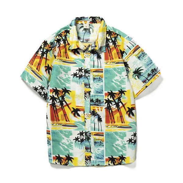 

printed mans digital rts hawaiian shirt aloha style flower print beach wear men's shirts fzr, White;black