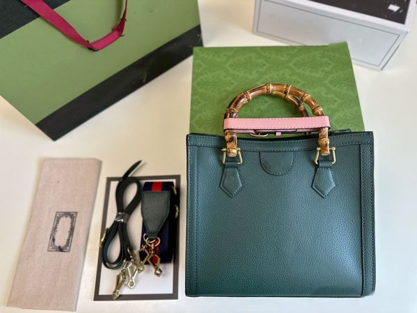 

deluxe diana mini handbag women's shoulder bag bamboo handle design double letter fashion purses designer
