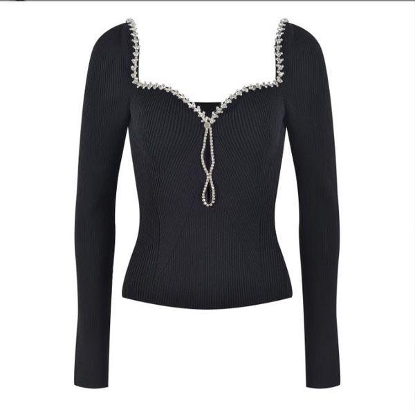 

601 l 2023 summer sweaters women's pullover sweater white striped squared neck sleeveless brand same style women's yl, White;black