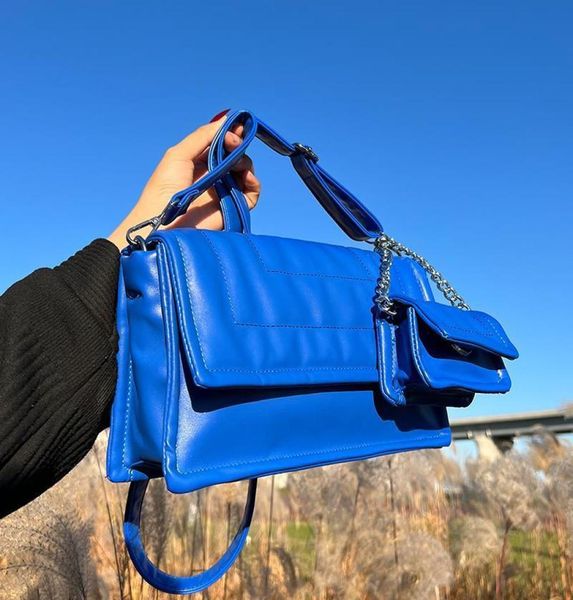 

evening bags women039s shoulder strap handbag large capacity blue black green white leather square crossbody set2305563