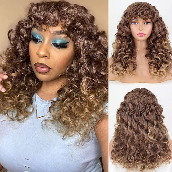 

ladies' 15 inch small curl synthetic high-temperature silk rose net wig various styles available stylish and comfortabl, Black