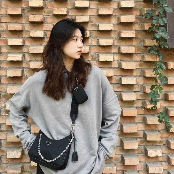 

suit shoulder bag three-piece luxury purses designer handbag fashion wallet half moon nylon messenger hobo zipper retro chain underarm star