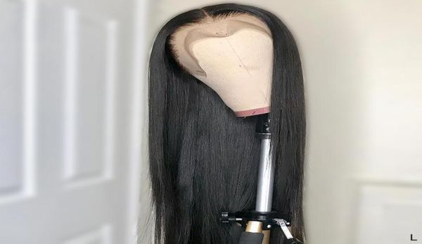 

lace front human hair wigs straight pre plucked hairline baby hair 826 inch 13x4 150 malaysian remy human hair lace front wigs9934584, Black