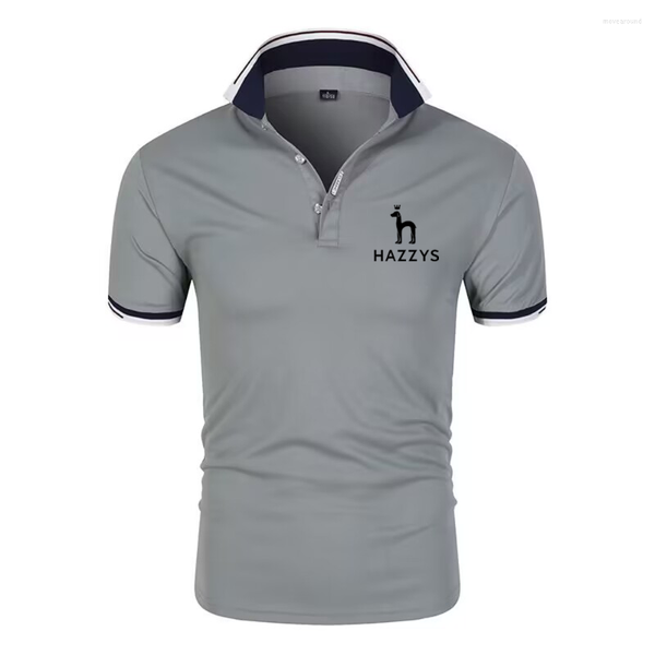 

men's casual shirts hazzys brand polo shirt summer short sleeve fashion men''s clothing business blacks to 2xl, White;black