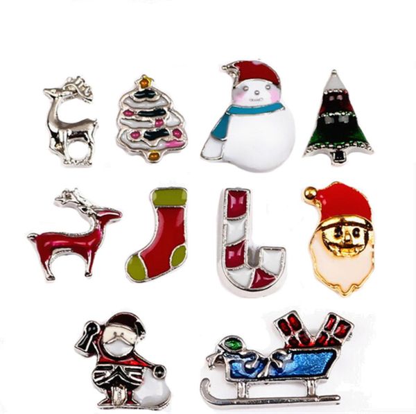 

new chirstmas theme charms floating locket charm diy for glass living memory locket bracelets necklace jewelry accessories k2389828, Bronze;silver