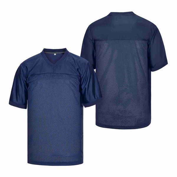 

custom navy blue authentic football jersey stitching name number size s-4xl, Black;red