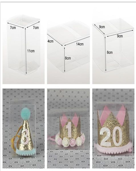 

customzied pvc box for baby tiara headbands transparent plastic box for all kinds children hair accessories 7711 998 14148cm6161680, Slivery;white