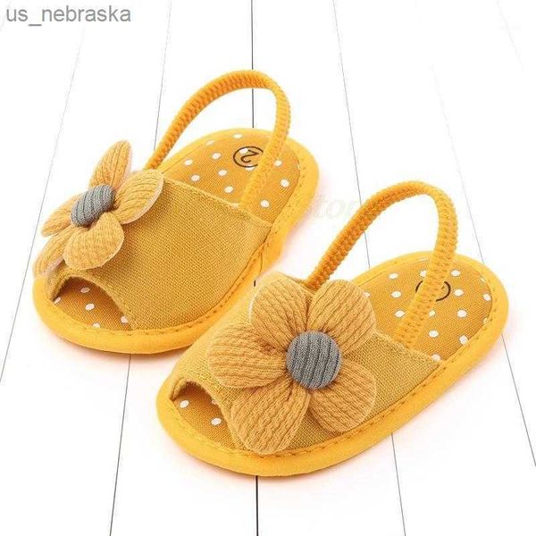 

sandals sandals yellow floral sandal for baby girl summer cotton cozy sole shoe born infant flats slipper toddler babi open toe beach l23051, Black;red