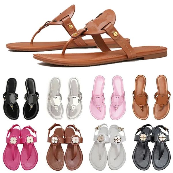 

designer tory sandals slippers miller metallic snake embossed leather sandal women slides sliders flip flops luxury slide ladies shoes women, Black