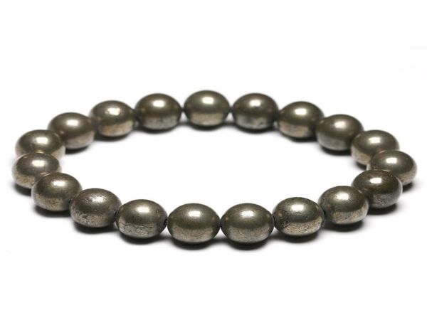 

natural pyrite 6 8 10mm chains round beads elastic line stretch beaded bracelet fashion man woman genuine gem fine jewelry7911579, Black
