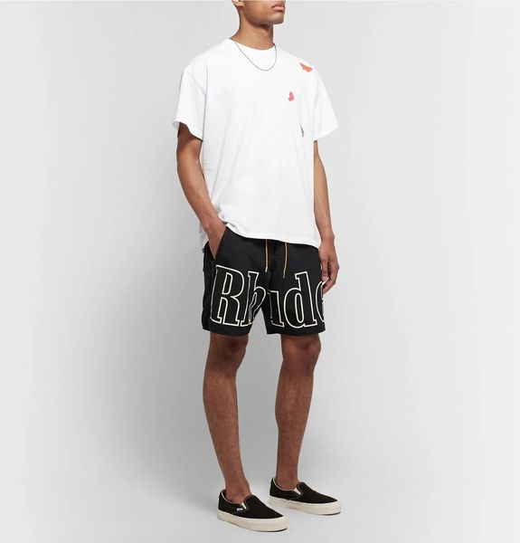 

men's shorts european and american sports casual shorts men's american loose plus size five-point basketball pants men's shor, White;black