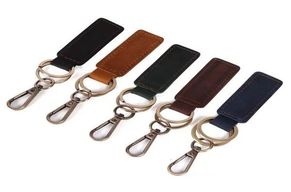 

fashion keychain genuine leather charm women small gift retro handmade purse keychains car key ring holder wallet arts and crafts 6599709, Silver