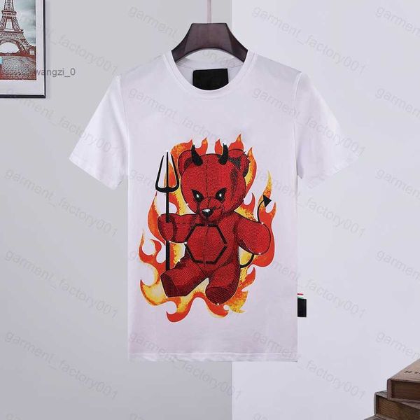 

phillip plain designer pp skull diamond t shirt short sleeve dollar brown bear brand tee o-neck skulls tshirt tees 07 h5pl, White;black