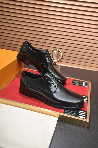 

2023 men's dress shoes fashion genuine leather brand designer business platform oxfords gentlemen travel walk casual comfort flats size, Black
