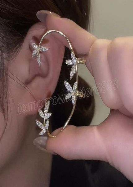 

fashion zircon leaves ear clips earrings non-piercing tassel fake lage clip earrings for women wedding party jewelry gifts4852703, Silver