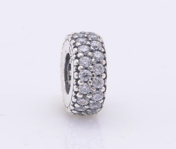 

sparking spacer beads fits charms bracelet 925 sterling silver pave clear zircon ser bead charm diy jewelry3060949