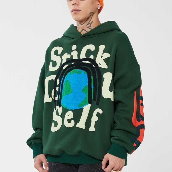 

factory supplying cotton polyester puff print hoodie gsm d foam print men's hoodies asl, Black