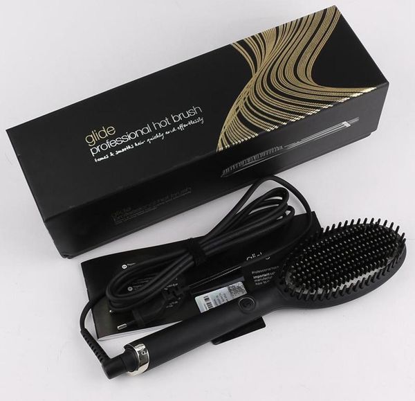 

glide hair brush one step hair dryer styler volumizer multifunctional straightening curly hair brush with negative ions8921518, Silver