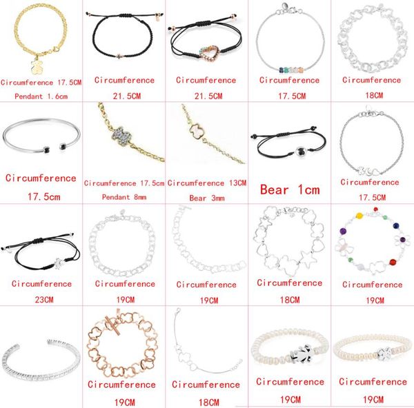 

2021 new style 925 silver classic cute bear youth beautiful bracelet fashion ladies jewelry factory whole6700351, Golden;silver