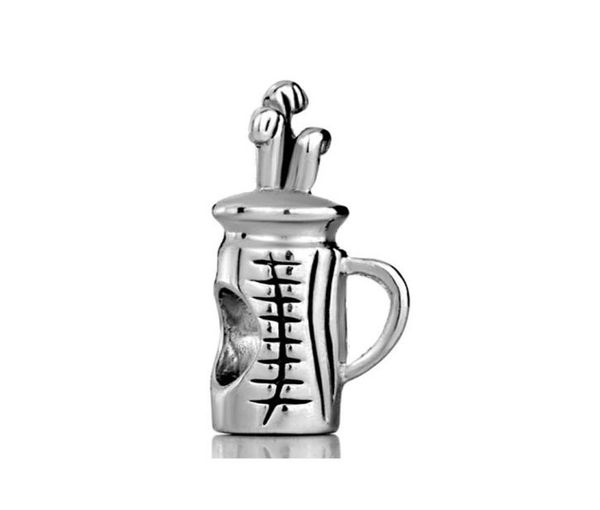 

golf club bag sports big hole metal slider bead european spacer charm fit chamilia biagi charm bracelet5862748, Black