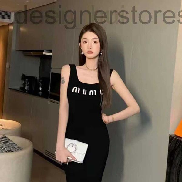 

basic & casual dresses designer designer spring and summer 2023 spicy girls sleeveless knitted sling dress s3ux tece, Black;gray
