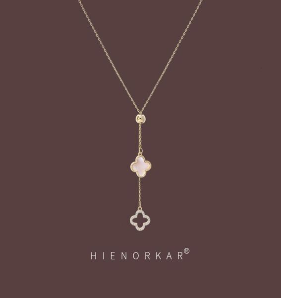 

necklace high level gold clover women039s net red personality collar chain jewelry simple niche design pendant7102180, Silver