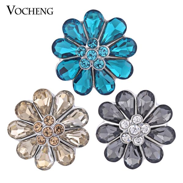 

vocheng noosa 18 mm ginger snaps 3 colors crystal flower snap button findings interchangeable jewelry vn6742302686