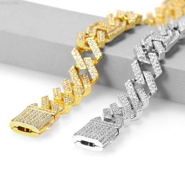 

hip hop jewelry cubic gold cuban link chain necklace, Silver