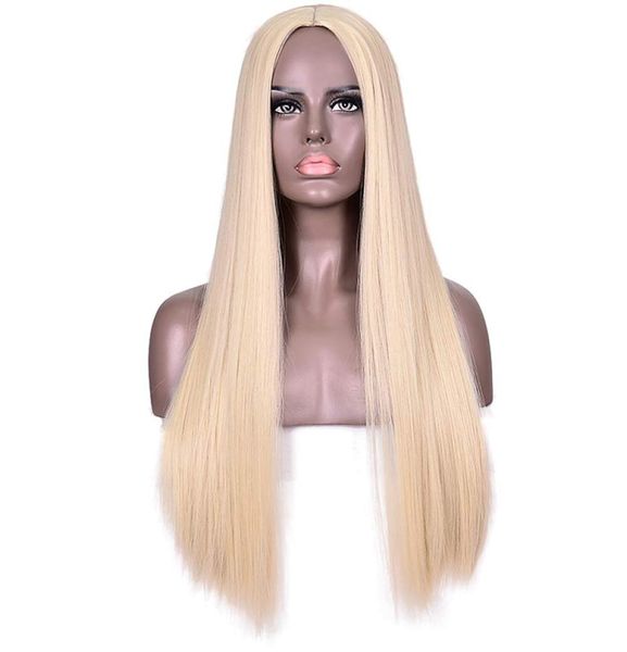 

wigs 28 inches long human hair straight middle parting natural heat resistant replacement hair synthetic women cosplay party black3400689, Black