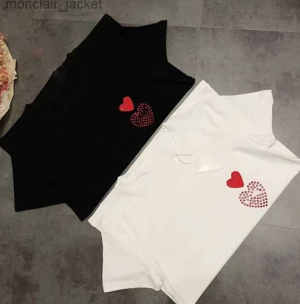 

desginer paly t shirt green embroidery love play loose short sleeve men's and women's lovers' clothing generation black cdgs, White;black