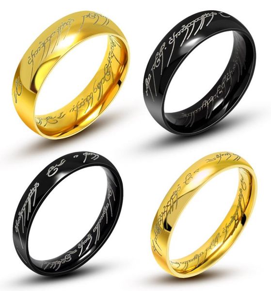

2 colors stainless steel the lord of the rings fashion men ring band fashion movie jewelry ring for women5653970, Golden;silver