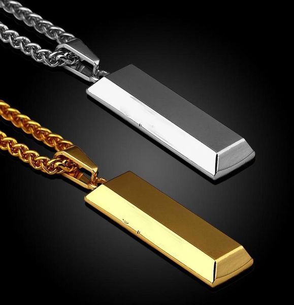 

long chain men necklace hip hop jewelry silver gold plated square pendant necklaces dj rap style hipster mens jewellery9708908