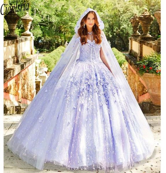

lavender quinceanera with shawl sweet 16 dresses lace applique off shoulder laceup prom ball gowns graduation 7th6839363, Blue;red