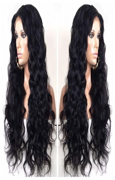 

silk full lace human hair wigs virgin malaysian body wave unprocessed remy hair silk base lace front wig wavy with baby hair8815221, Black;brown