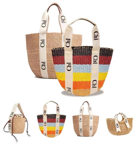 

womens woody raffia beach basket straw tote bag mens purse handbag designer shoulder shopping bag luxury summer weave travel crossbody clutc
