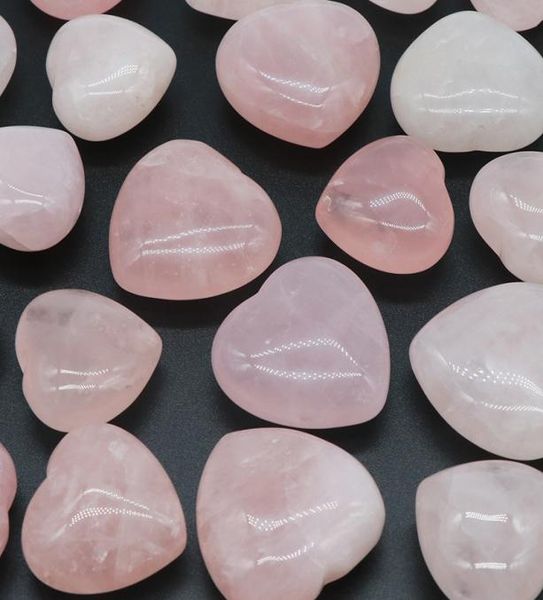

25mm 30mm rose quartz love heart natural stone healing pink crystal accessory hand piece gemstone reiki home decoration whole8755335, Black