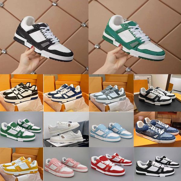

virgil designer trainer casual shoes denim calfskin canvas leather sneaker abloh white green red blue letter overlays platform low mens wome