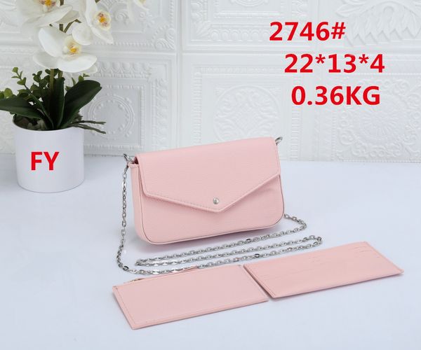 

designers pochette 3 pcs/set wallets women embossing leather handbags luxurys womens messenger chain shoulder bag clutch crossbody purse