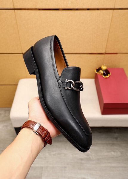

2023 mens genuine leather dress shoes bridegroom brand designer oxfords mens business wedding party flats size 38-45, Black
